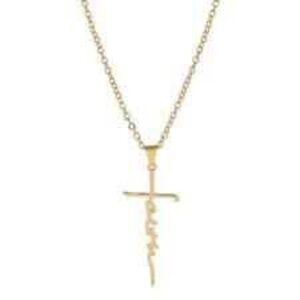 Gold Cross Pendant Necklace